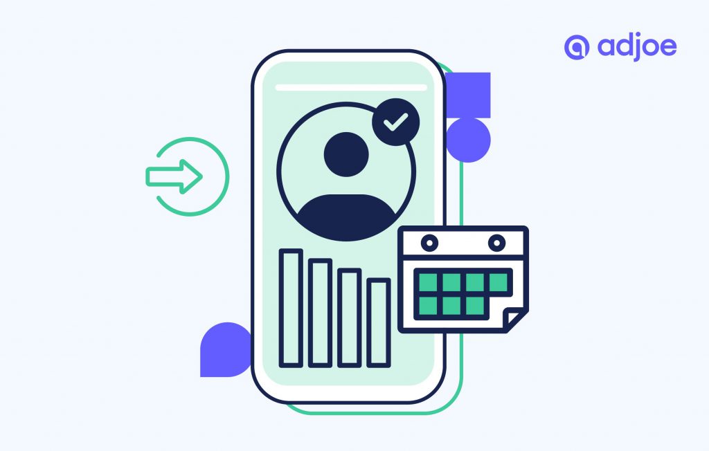 creative showing in abstract terms a phone with daily active users