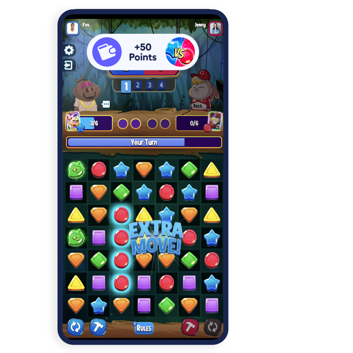 phone mockup showing Playtime advertising mobile games and growing user base