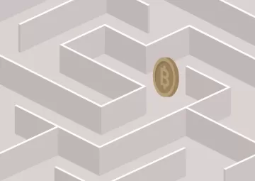 maze with a bitcoin in the center