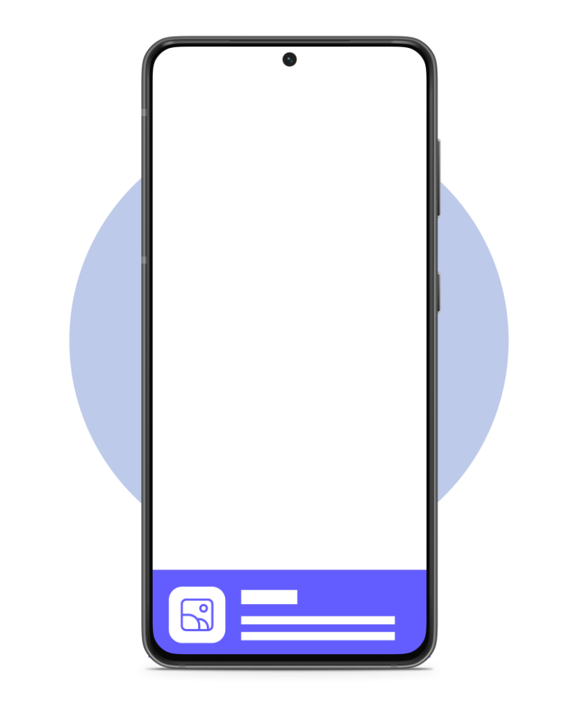 phone mockup with banner ad