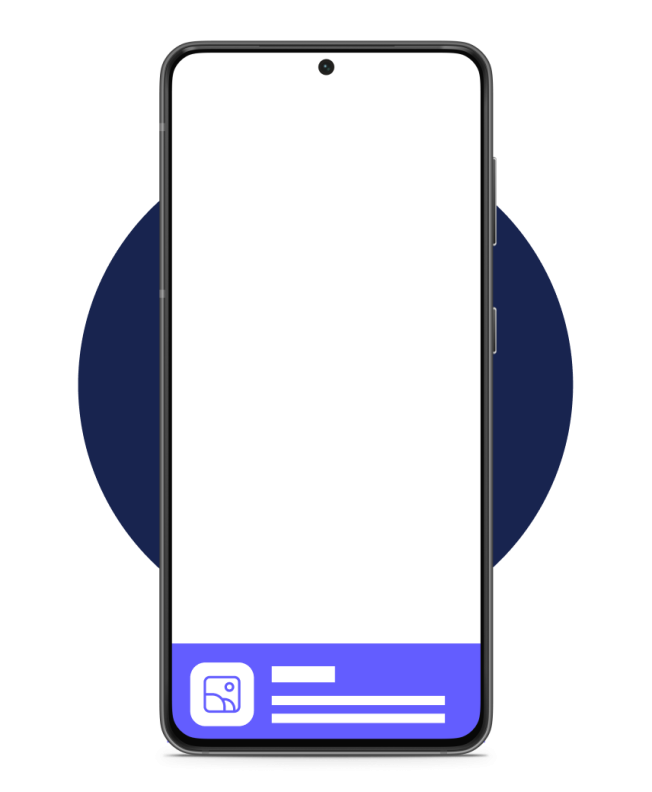 phone screen mockup of banner ad