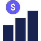 decorative bar graph with dollar sign