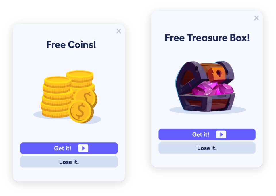 Image of in-app reward offering user free coins