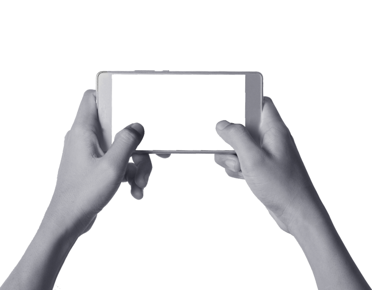 Hands holding a smartphone infographic with platform preferences