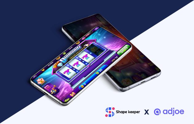 two phones on top of each other with shape keeper games