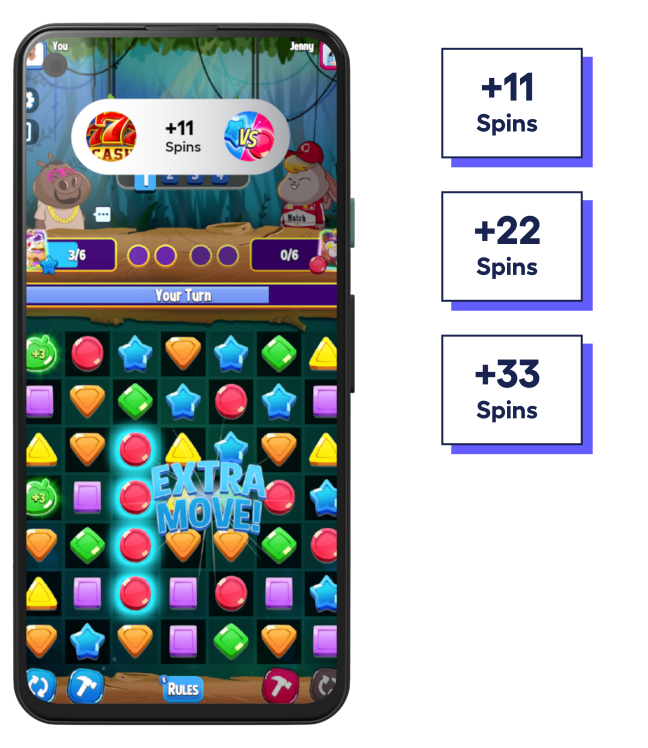 phone screen showing user playing an advertiser game to gain points for Shape Keeper