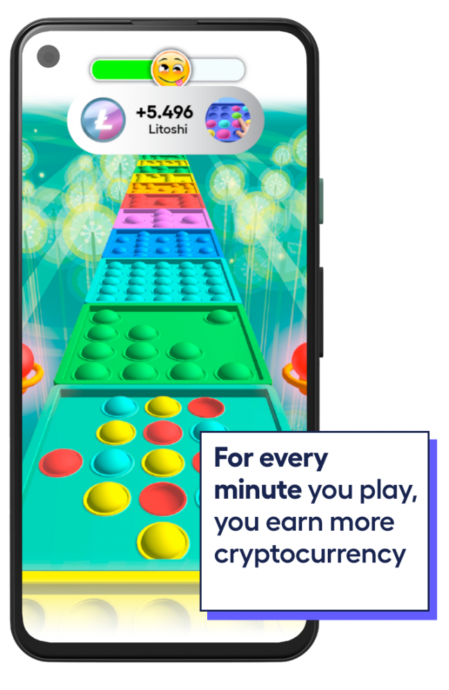 phone screen showing users earn rewards by playing advertiser game