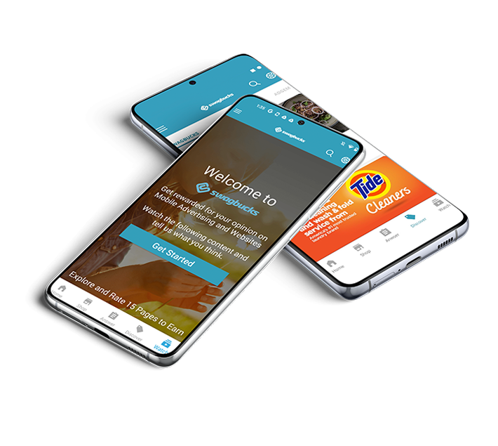 two phone screens on top of each other with Prodege app