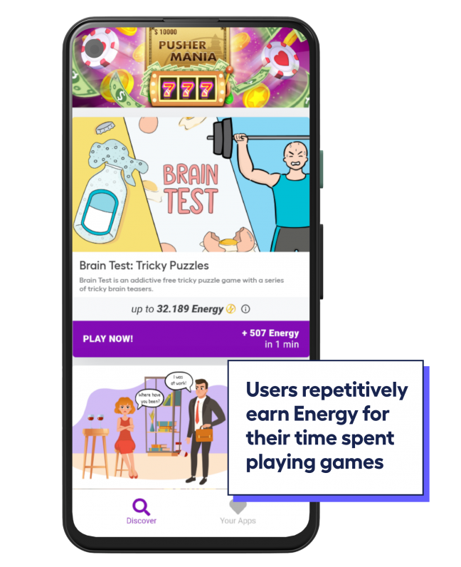 Phone screen with Unico Playtime offers