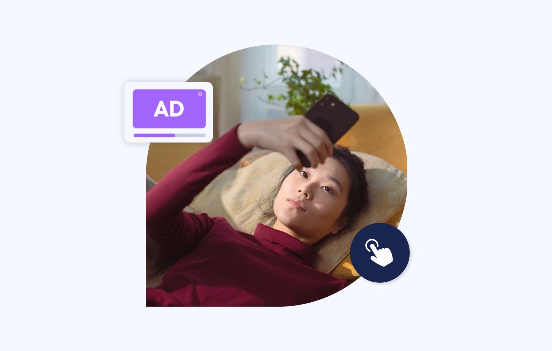 young person looking up at their phone