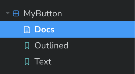 Screenshot of the Docs Substory for the MyButtons Story