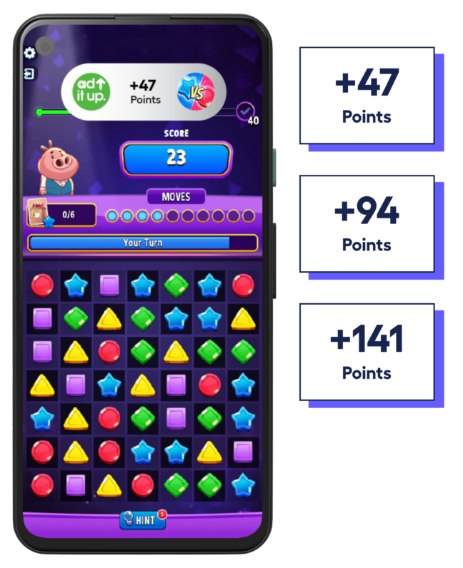 phone screen showing advertiser app