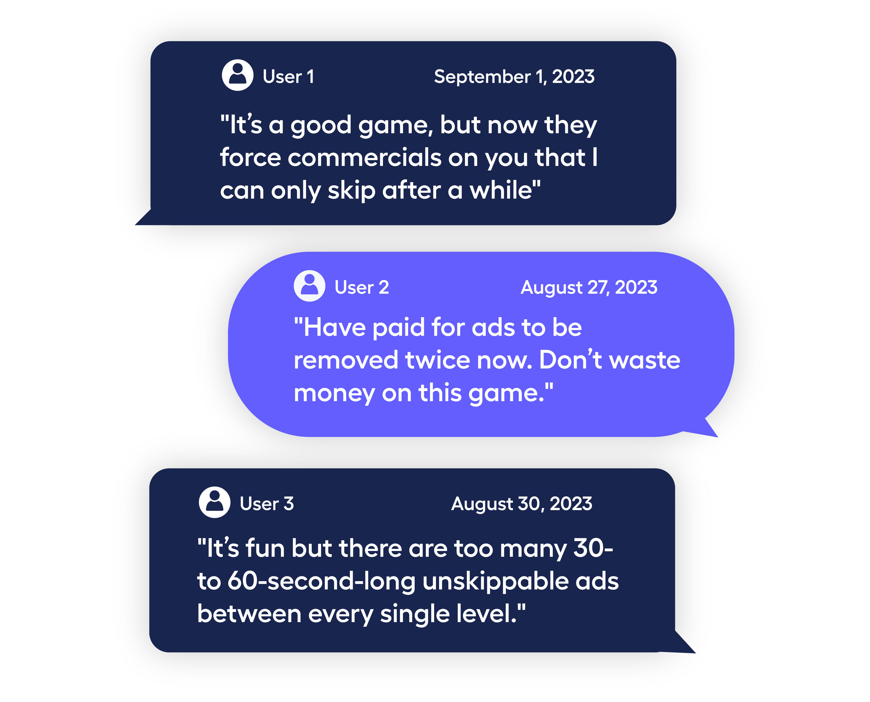 image of negative reviews for an app with too many ads