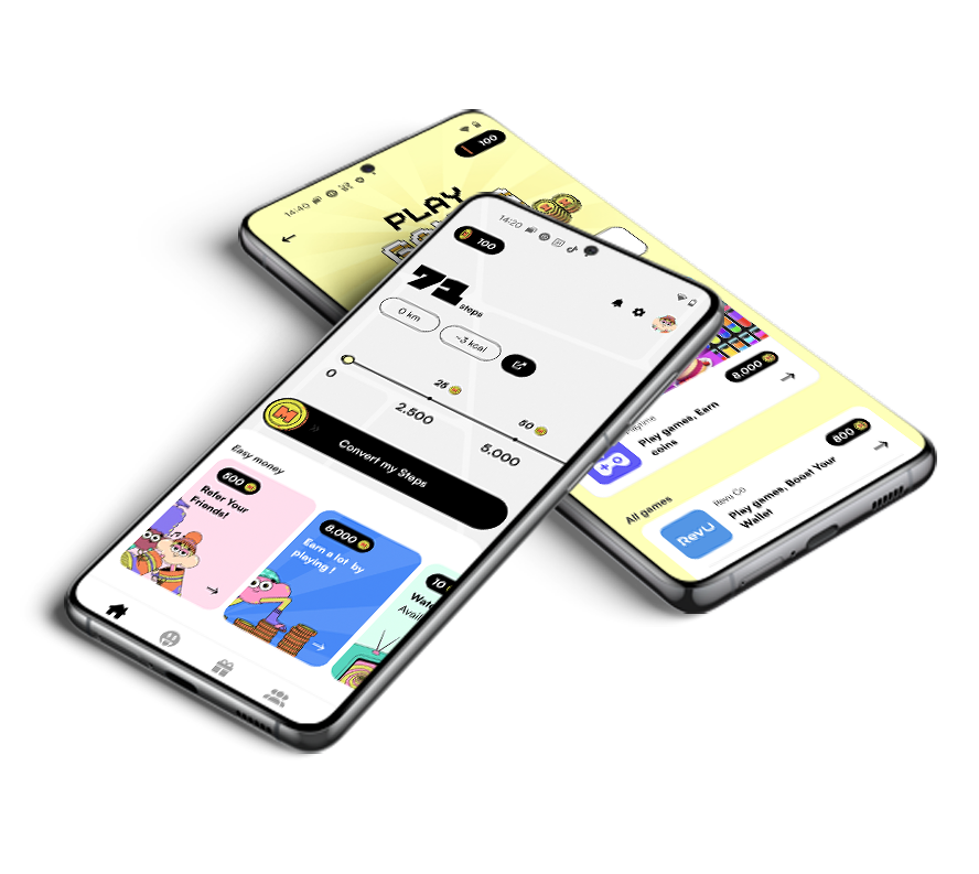 two phone screens on top of each other showing macadam app