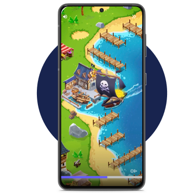 smartphone mockup of game integrated with WAVE Exchange