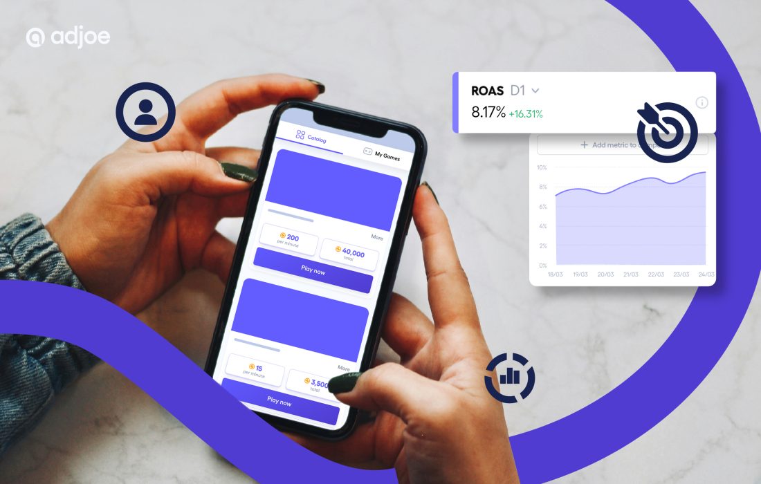 person holding a phone with decorative dashboard elements