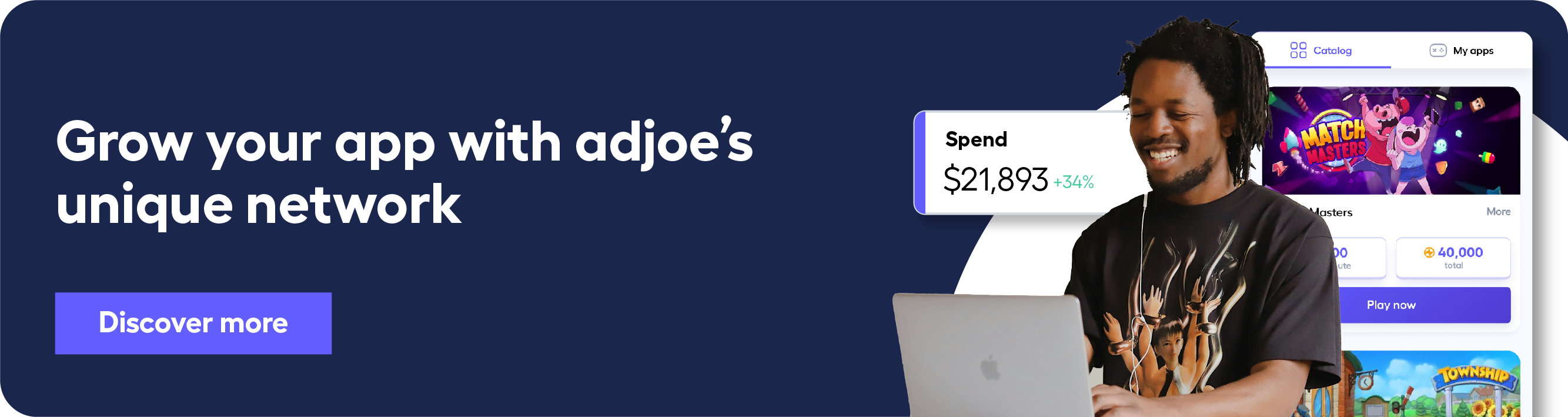 banner leading to adjoe advertise page for advertisers - UA KPIs, user acquisition 