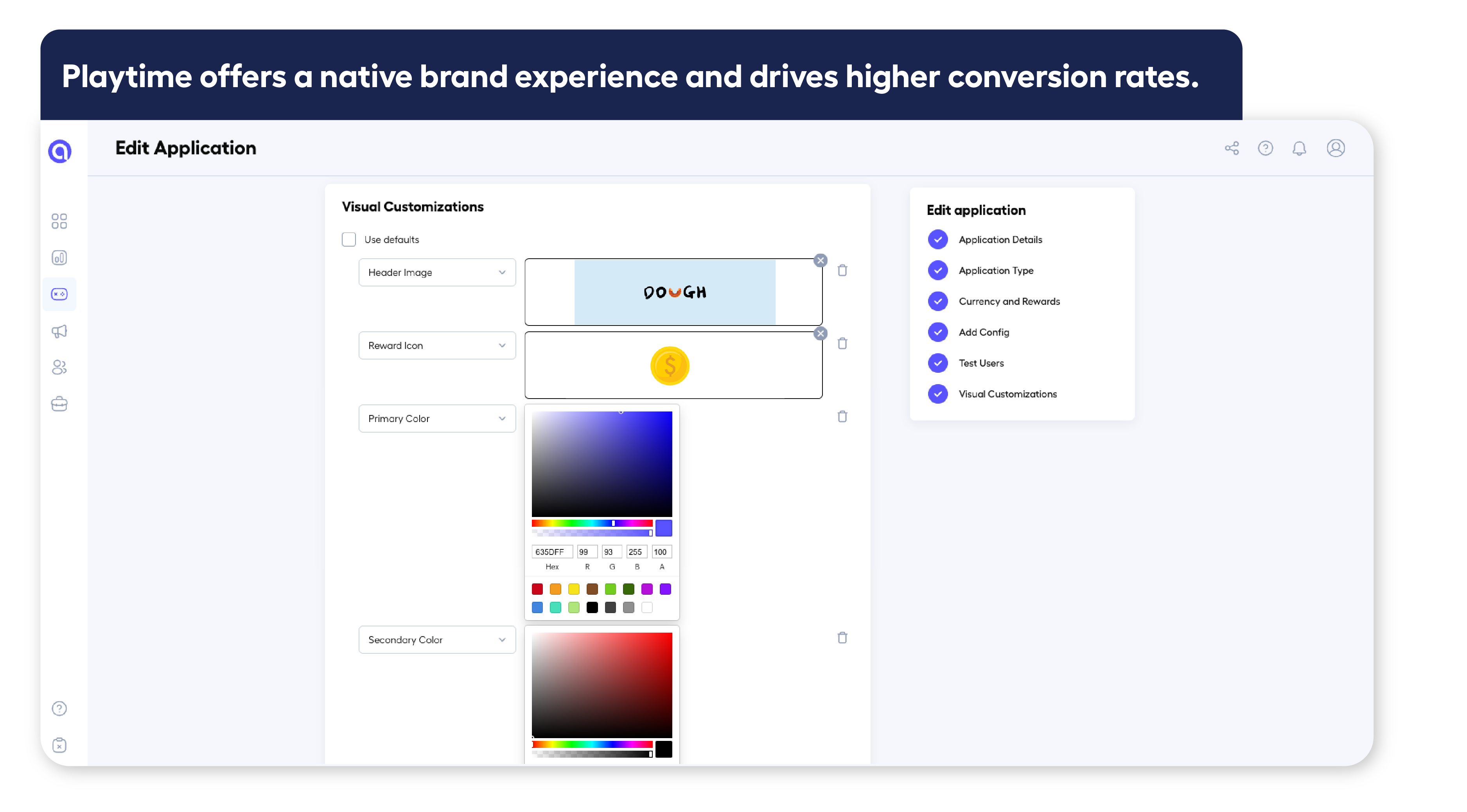 Screenshot of adjoe dashboard showing how publishers can upload asset to make experience more native
