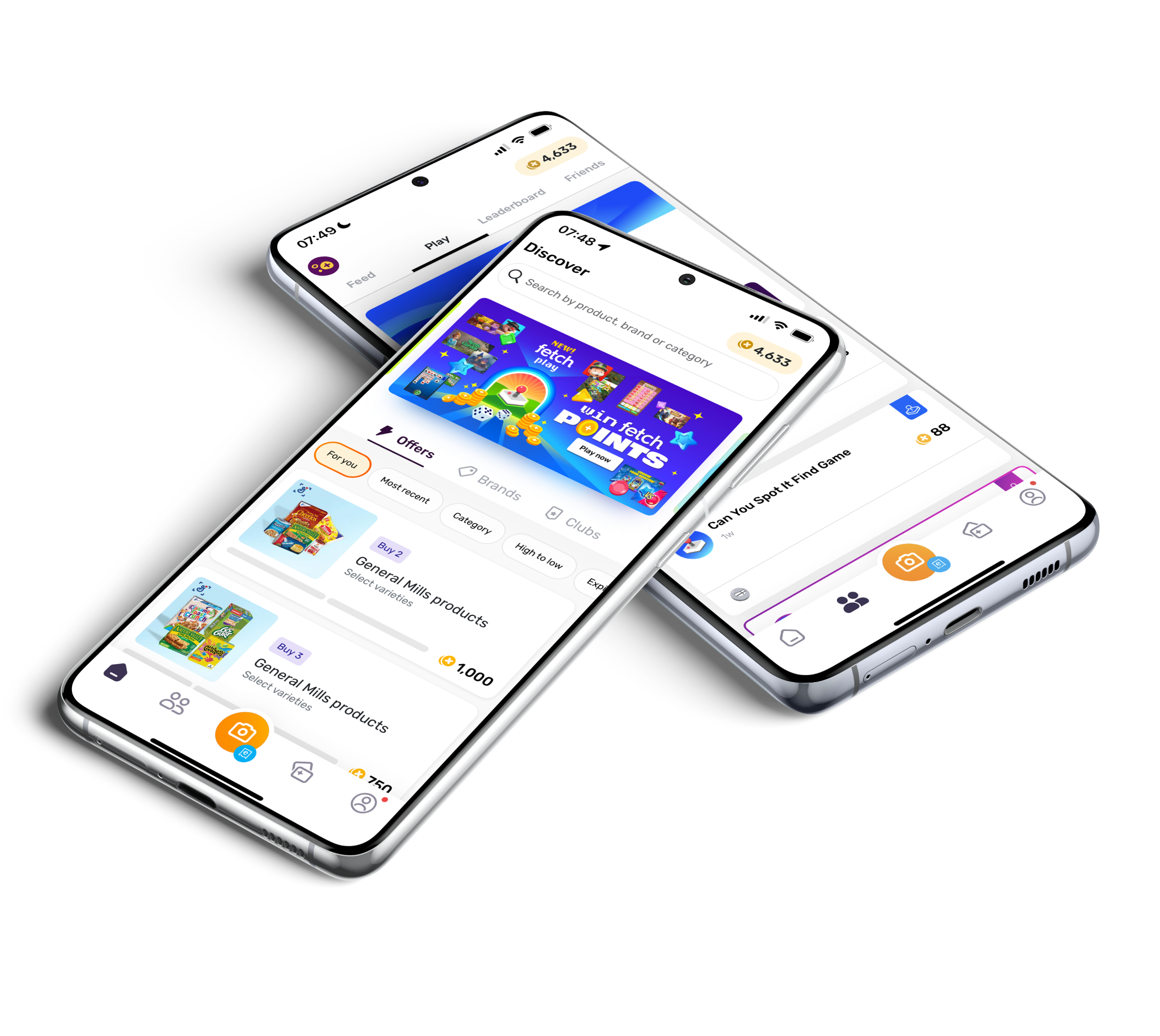 two phone screens showing Fetch UI