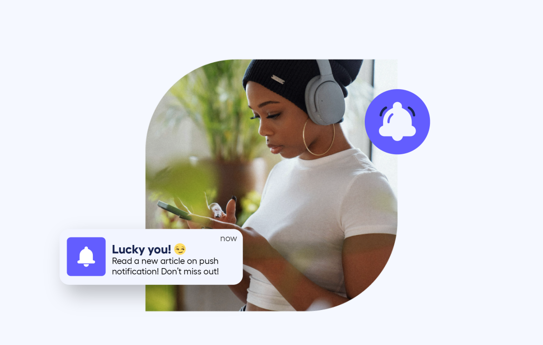 Black woman looking at her phone